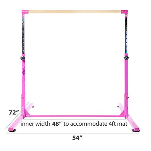 Milliard Professional Gymnastics Kip Bar Height Adjustable, Hot Pink