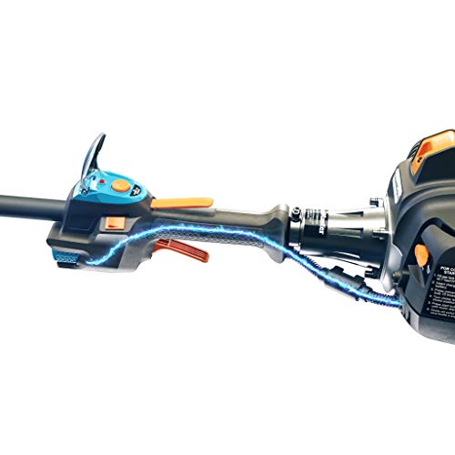 LawnMaster NPTGCP2617A No-Pull Curved Split Shaft Trimmer 26cc 2 Cycle, Black