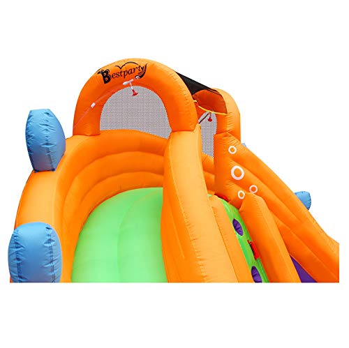 BESTPARTY Dinosaur Inflatable Water-Slide Bounce House Inflatable Jumper Bouncy House with Blower