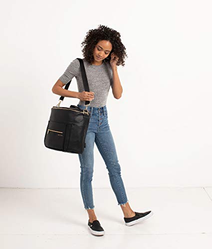 Fawn Design Premium Vegan Leather Diaper Bag and Backpack (Black 2.0)