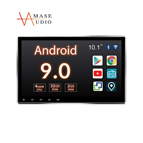 AMASE AUDIO Car Stereo, 10.1" Touchscreen, Universal 2 Din, DVD Player Build-in, Support Android Auto/HD1080P/GPS/Fast Boot/Backup Camera/OBDII
