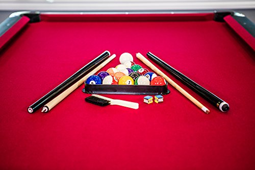Mizerak Donovan II 8' Billiard Table with 2 Cues, Set of Billiard Balls, Triangle Brush and 2 Chalk
