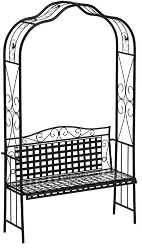International Caravan 511197-OG-165267-O-852768 Iron Outdoor Arbor Bench, Verdigris