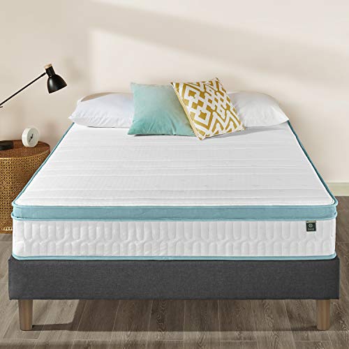 Zinus 10 Inch Mint Green Memory Foam Hybrid Spring Mattress, Full