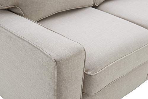 Serta Palisades Upholstered Sofas for Living Room Modern Design Couch, Straight Arms, Soft Fabric Upholstery, Tool-Free Assembly, 73", Light Gray