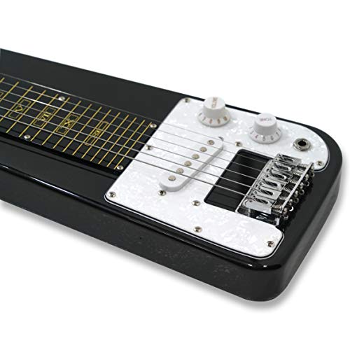Lap Steel Guitar 6 Steel String, Metallic Black Finish