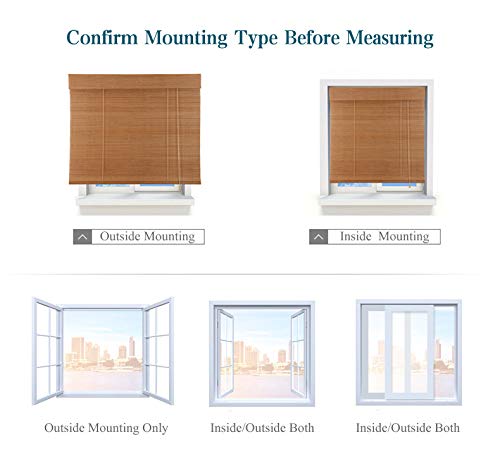 PASSENGER PIGEON Bamboo Roller Shades, Light Filtering Roll Up Blinds with Valance, 75" W x 60" L, Sarasota Camel