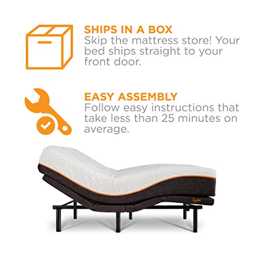 Kyvno 12" Gel-Cooling Premium Memory Foam Mattress Adjustable Bed Frame Combo, Wireless Remote, Zero Gravity, TV/PC Position, Medium Firm, CertiPUR-US Certified (Split King)