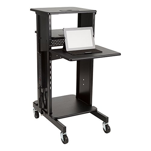 Norwood Commercial Furniture NOR-TY1000BK-SO Laptop Caddy Cart Presentation Station, black
