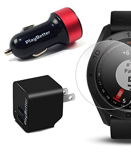 S60 Golf GPS Watch Power Play Better HD Screen Protectors & USB Charging Adapters Auto-Shot Tracking 40,000 Pre-Loaded Courses