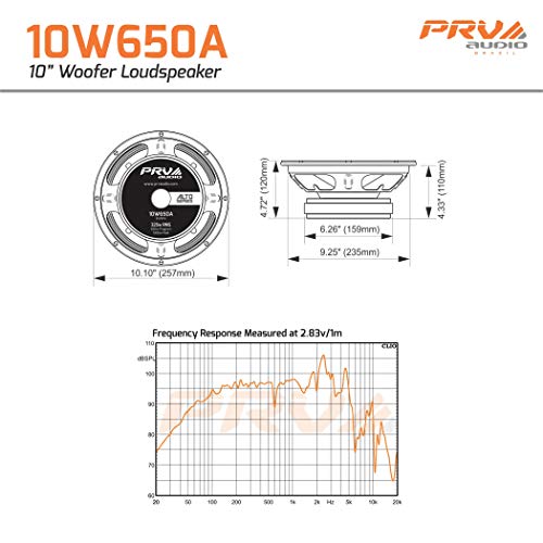 2 x PRV Audio 10W650A 10" Sub Woofer Alto Series Pro Audio Bass Speaker 1300W 8 Ohm