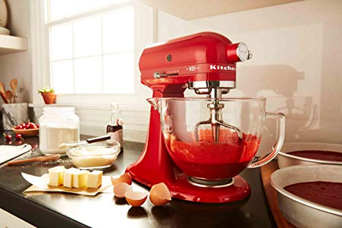 KitchenAid KSM180QHGSD Queen of Hearts Stand Mixer, 5 Qt, Passion Red