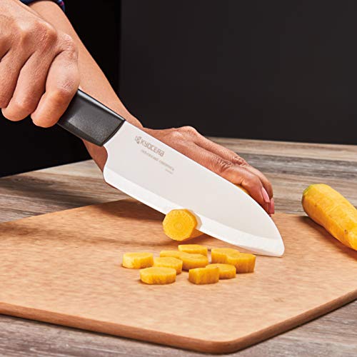 Kyocera KB5PC-FKWHBK-U-BK Revolution Universal Knife Block Set, Blade Sizes: 7", 5.5", 4.5", 3", White