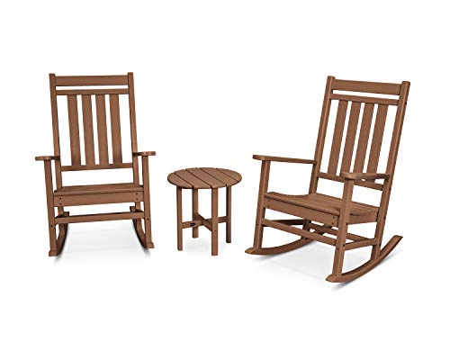 POLYWOOD Plantation Rocking Chair Set, Teak
