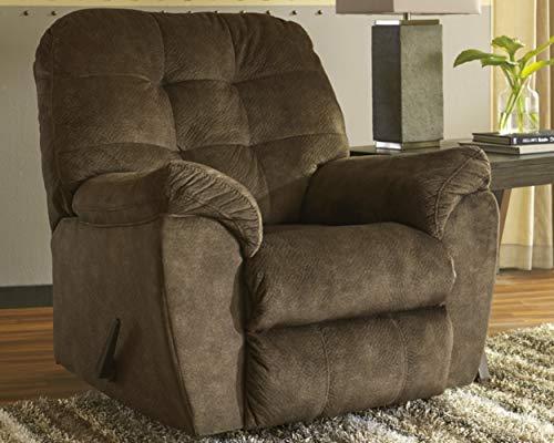 Signature Design by Ashley - Accrington Contemporary Manual Rocker Recliner Chair, Earth Brown
