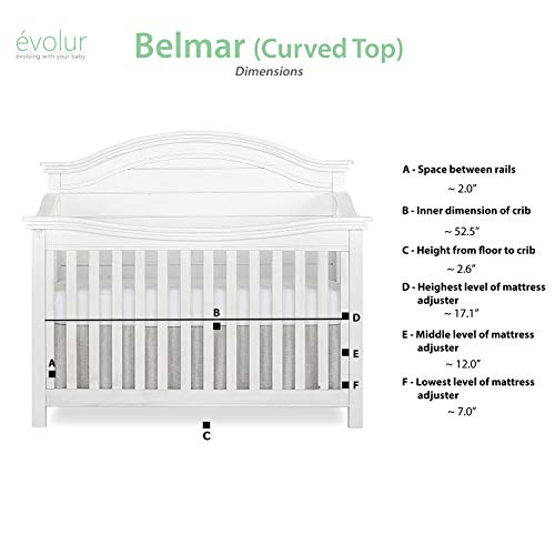 Evolur Belmar Curve 5 in 1 Convertible Crib