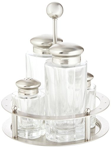 Alessi MG05 Oil, Vinegar, Salt, Pepper Set, Silver