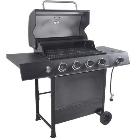 RevoAce 4-Burner LP Gas Grill with Side Burner, Pewter Fleck