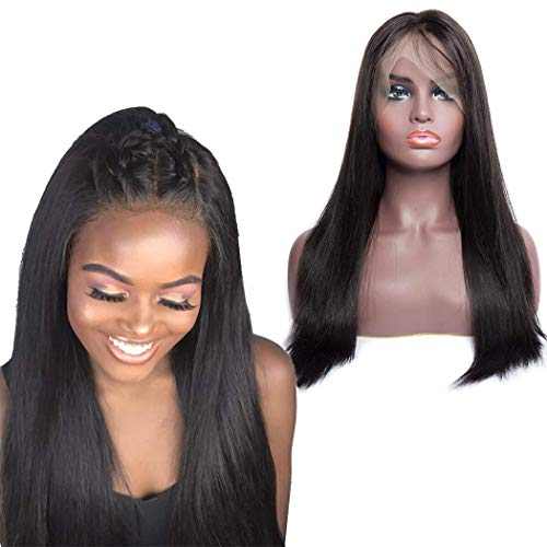 Lemoda Brazilian Straight Hair 360 Lace Frontal Wig 150% Density Virgin Human Hair With Baby Hair Nature Color for Black Women 22 Inch