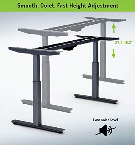 Rise UP Dual Motor Electric Standing Desk Frame Base Legs Ergonomic sit to Stand up Commercial Home Office Desk. 2-Stage. Memory. Black