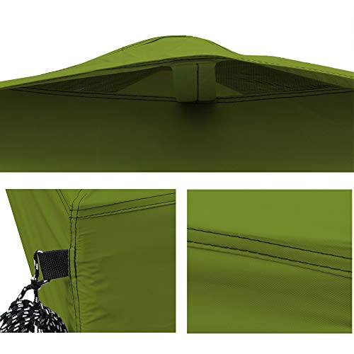 XGEAR 10'x10' Pop UP Canopy Tent Instant Shelter Straight Leg with Wheeled Carry Bag,Green