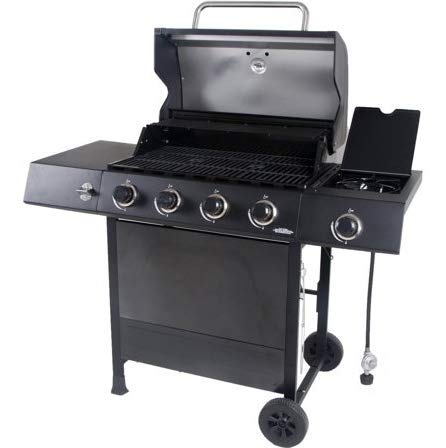 RevoAce 4-Burner LP Gas Grill with Side Burner, Pewter Fleck
