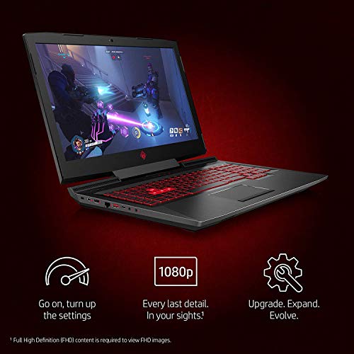 OMEN by HP 17-Inch Gaming Laptop, Full HD IPS Display, Intel i7-8750H Processor, NVIDIA GTX 1050 Ti 4GB, 12GB RAM, 128GB SSD, 1TB HDD, Win10H, 17-an110nr (Renewed)