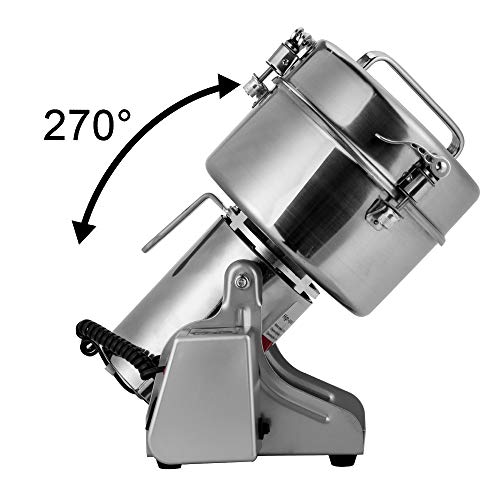 Electric Grain Grinder Stainless Steel Grinding Machine Commercial Cereals Grain Mill for Kitchen Herb Spice Pepper Coffee