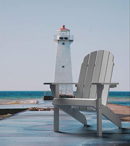 PolyTEAK Traditional Element Faux Wood Poly Adirondack Chair Adult-Size Weather Resistant Made From Special Formulated Poly Lumber Plastic