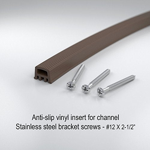 12 ft Handrail Kit Shipped in 2 Pieces with Splice with 6 Antique Brass Wall Brackets and Endcaps