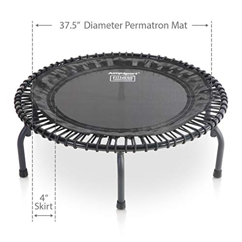 JumpSport 430 44-Inch In-Home Rebounder Fitness Trampoline with Long-Lasting Premium Bungees and Included Workout DVDs