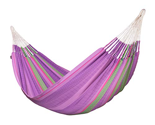 LA SIESTA Flora Blossom - Organic Cotton Kingsize Family Classic Hammock with CasaMount Black Multipurpose Suspension