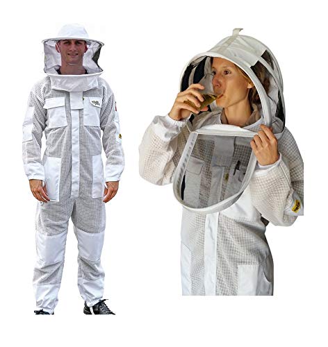 Oz Armour Beekeeping Suit Ventilated Super Cool Air Mesh with Fencing & Round Brim Hat (XXX-Large)