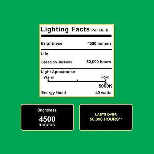 Sunco Lighting 10 Pack Flat LED Shop Light, 4 FT, Linkable Double Integrated LED, 40W=300W, 5000K Daylight, 4100 LM, Clear Lens, Plug in, Suspension Mount, Pull Chain, Garage - ETL, Energy Star