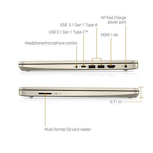 2020 HP 14 Inch Laptop Intel Dual-Core i3-1005G1 8GB RAM 128GB M2 SSD Win 10 Gold+Wireless Mouse