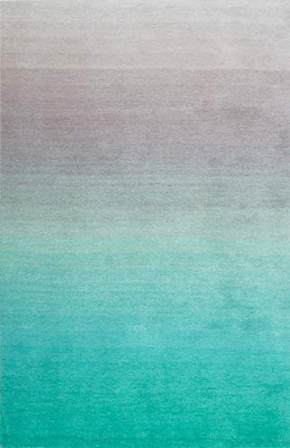 nuLOOM Ariel Ombre Shag Rug, 8' Square, Turquoise