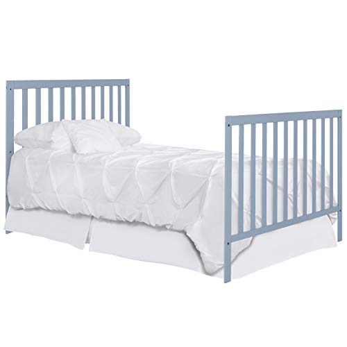 Dream On Me, Edgewood 4-in-1 Convertible Mini Crib, Dusty Blue