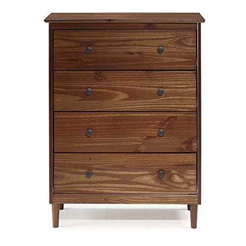 Walker Edison Wood Dresser Bedroom Storage Drawer Organizer Closet Hallway, 6, Walnut Brown