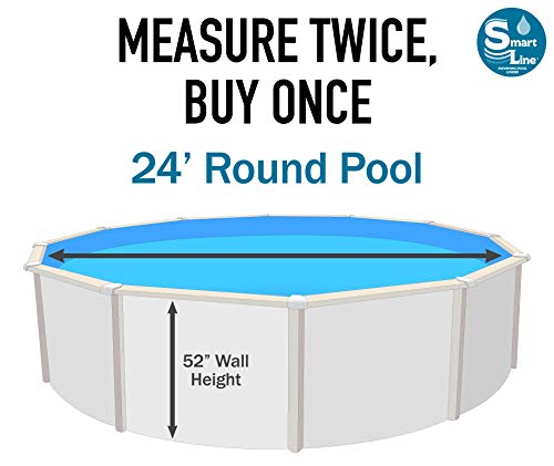 Smartline Caribbean 24-Foot Round Liner | Beaded Style | 52-Inch Wall Height | 25 Gauge Virgin Vinyl | Designed for Steel Sided Above-Ground Swimming Pools | Universal Gasket Kit Included