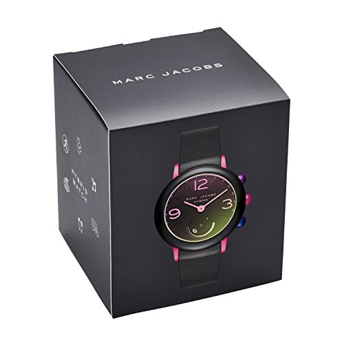 Marc Jacobs Women's Riley Aluminum and Rubber Hybrid Smartwatch, Color: Gold-Tone, Black (Model: MJT1001)