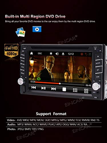 2 Din Car Stereo with Touch Screen Bluetooth Car Radio in Dash Headunit DVD CD Player Double Din Car Radio Receiver with GPS Map Card/Backup Camera/AM FM RDS/Steering Wheel Control/Remote Control/USB