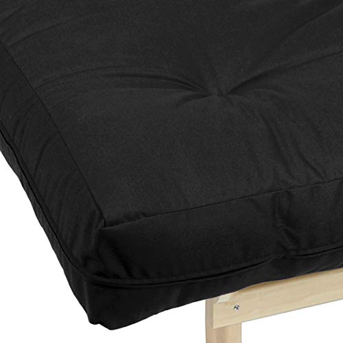Mozaic Full Size 8-inch Cotton Twill Gel Memory Foam Futon Mattress, Black
