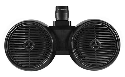 2 Rockville DWB80B Dual 8" Black 1600w Marine Wakeboard Tower Speaker Systems