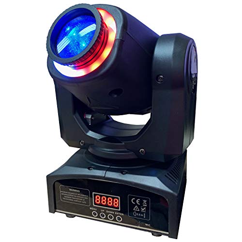 LED Moving Head Spot - Bright, Lightweight, 60 Watt, 8 Gobos, 8 Colors, FX Ring - Adkins Professional Lighting