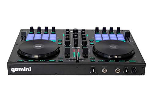 Gemini GV Series G2V Professional Audio 2-Channel MIDI Mappable Virtual DJ Controller with Touch Sensitive Jog Wheel and LED Monitor