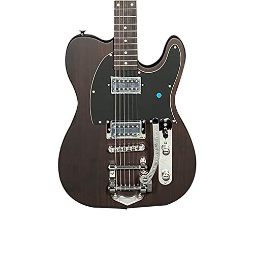 ZUWEI Solid Body Electric Guitar 6 Strings - Basswood Body with Rosewood Top Veneer, Canada Maple Neck, with Gig Bag and Cable (Fixed Bridge)