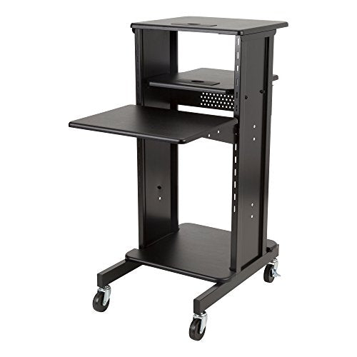 Norwood Commercial Furniture NOR-TY1000BK-SO Laptop Caddy Cart Presentation Station, black