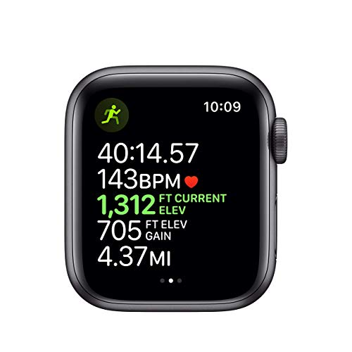 (Refurbished) Apple Watch Series 5 (GPS, 40MM) - Space Gray Aluminum Case with Black Sport Band