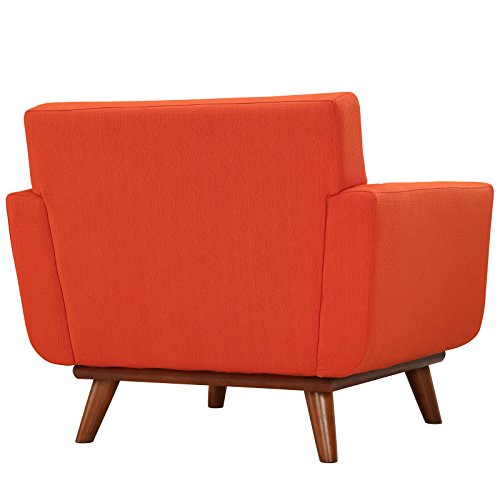 Modway Engage Mid-Century Modern Upholstered Fabric Accent Arm Lounge Chair in Atomic Red