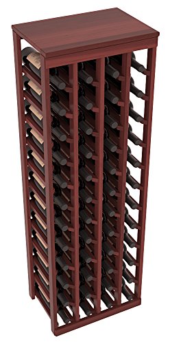Wine Racks America Redwood 48 Bottle Table Top. Cherry Stain + Satin Finish